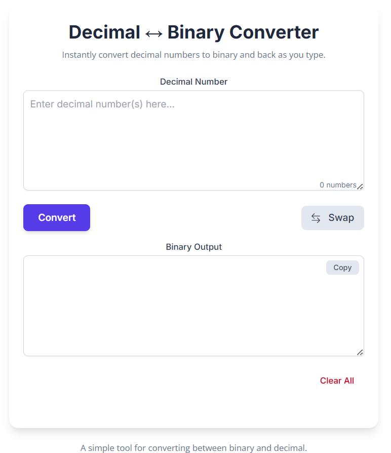 Binary to decimal converter