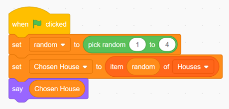 Scratch sorting hat code